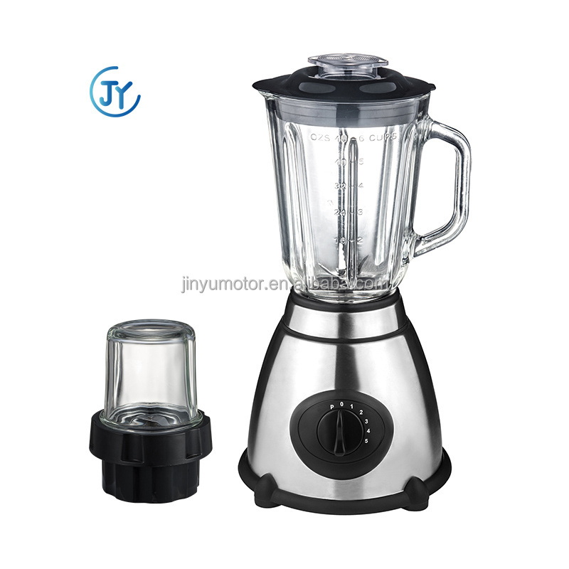 220V Stainless Glass Beaker Blender Kit Electric 500W Food Blender With Grinder Cup Glass Jar Smoothie Blender With Metal Gears