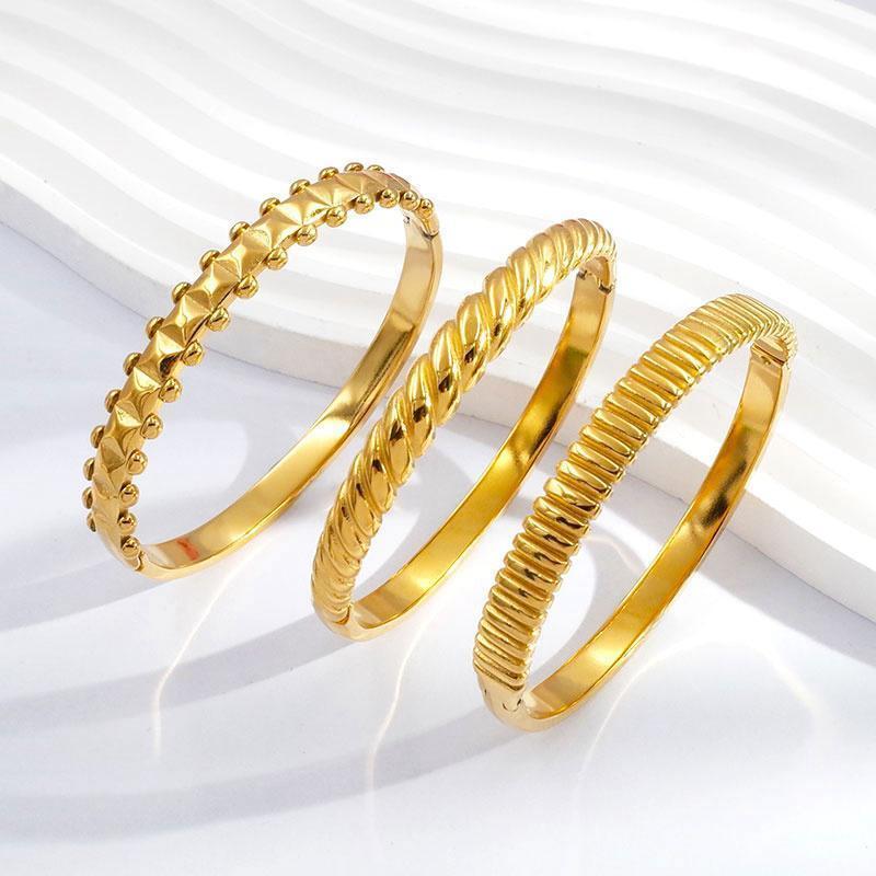 Wholesale Trend High polished bangles stainless steel designer Bracelets ladies accessories jewelry Bamboo Bangles Jewelry Gift