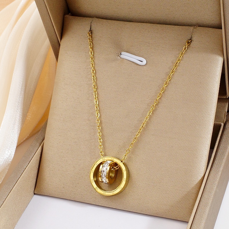 Wholesale Hot Selling Statement 18K Gold Stainless Steel Versatile Collarbone Chain Women Non Tarnish Pendant Necklace Jewelry