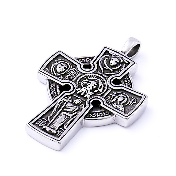 Trendy Stainless Steel Jewelry Christian Gothic Celtic Cross Pendant Vintage Cross Holy Pendant Viking Valhalla Pagan Pendant