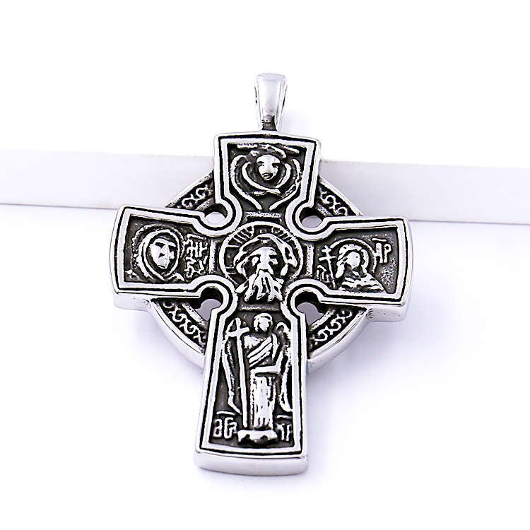 Trendy Stainless Steel Jewelry Christian Gothic Celtic Cross Pendant Vintage Cross Holy Pendant Viking Valhalla Pagan Pendant