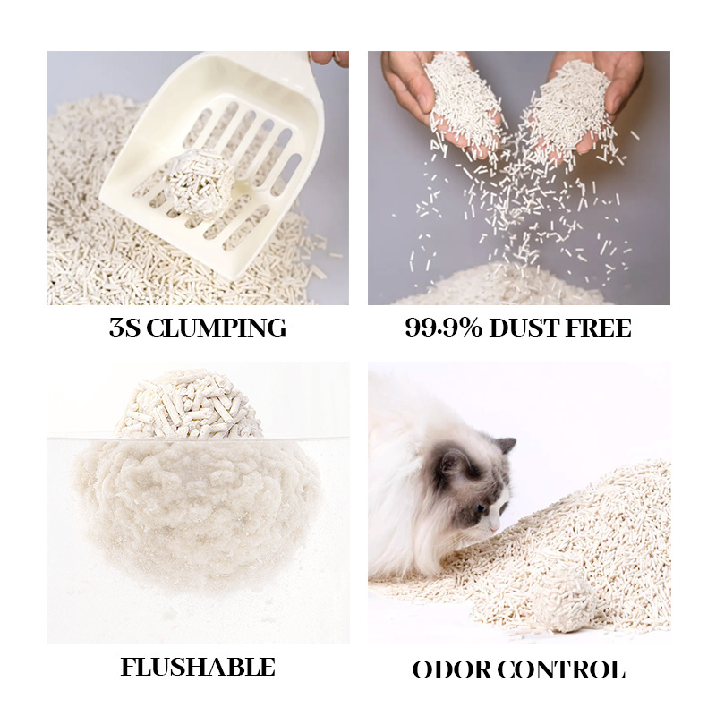 Free Samples Can Be Customized  For Quick Clumping And Water-Soluble Wholesale Tofu Cat Litter