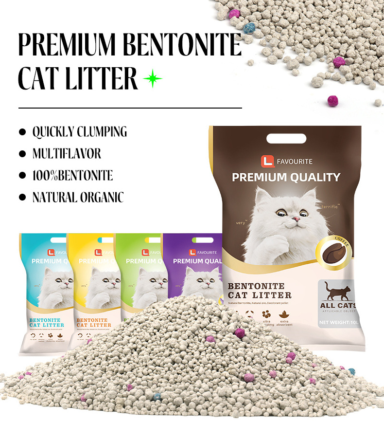 New Product Custom Fresh Litter 10L Lavender Scent Easy Clean Scoop Dust Free Strong Clumping Bentonite Cat Litter Sand