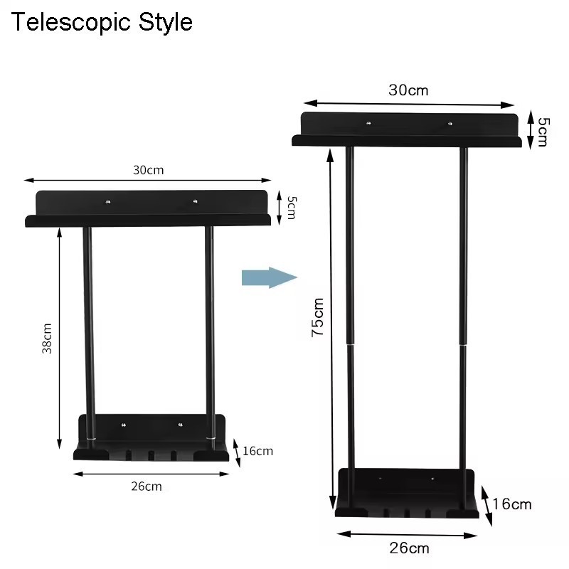 Multifunctional punch-free Retractable Bathroom Towel Rack Bathroom Wall Hanging Shelf Wall Perforation-free Storage Rack