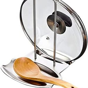 Spoon Rest for Pots and Pans Progressive Lid and Spoon Shelf 304 Stainless Steel Pan Lid Organizer