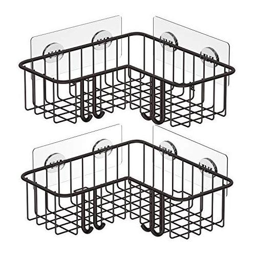 Bathroom  304 Stainless Steel 2-Pack Corner Adhesive Shower Caddy Hanging