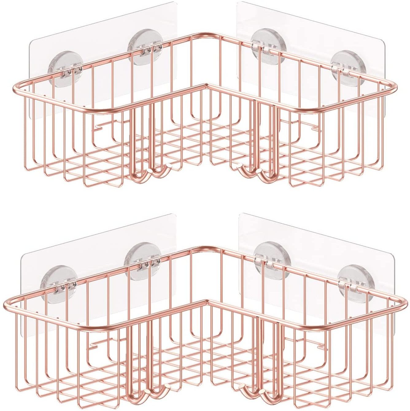 Bathroom  304 Stainless Steel 2-Pack Corner Adhesive Shower Caddy Hanging