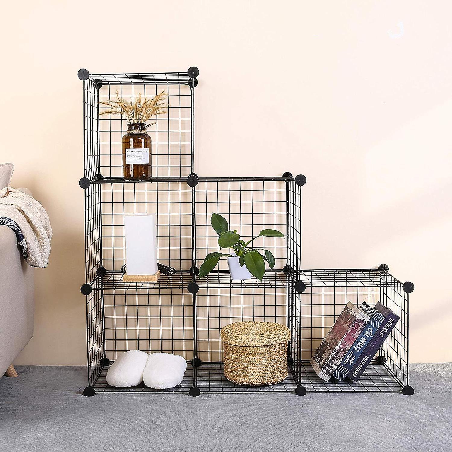 Wholesale custom DIY Versatile cube grid panel metal wire storage organizer