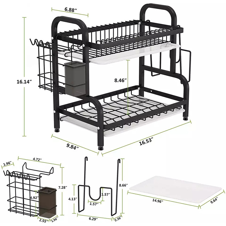 High Quality dish rack drain stainless steel 2 3 layer drainer kitchen storage dish rack