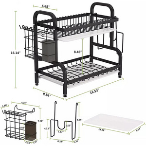 High Quality dish rack drain stainless steel 2 3 layer drainer kitchen storage dish rack