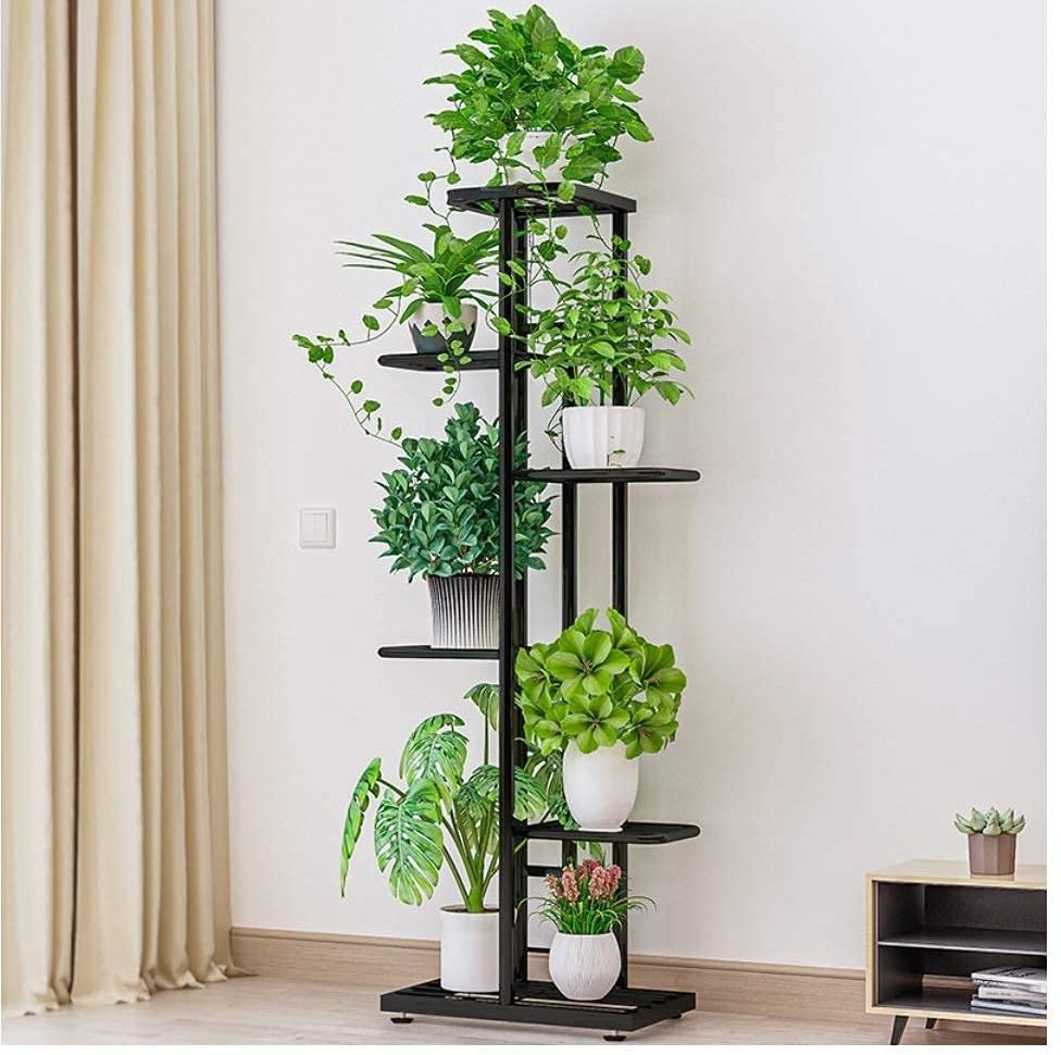 Metal 6 Tier 7 Potted Plant Stand Multiple Flower Pot Holder Shelves Planter Rack Storage