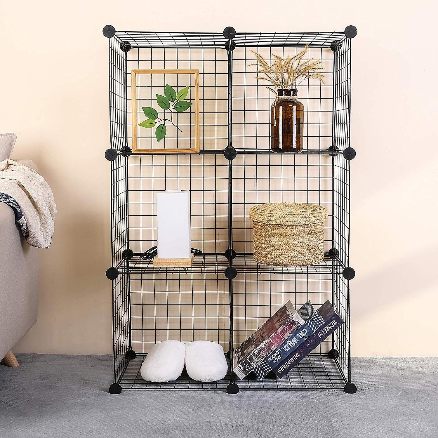 Wholesale custom DIY Versatile cube grid panel metal wire storage organizer