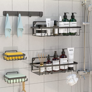 Hot Selling Bathroom Storage Shelf No Drilling Wall Mounted Suction Cup Shower Caddy