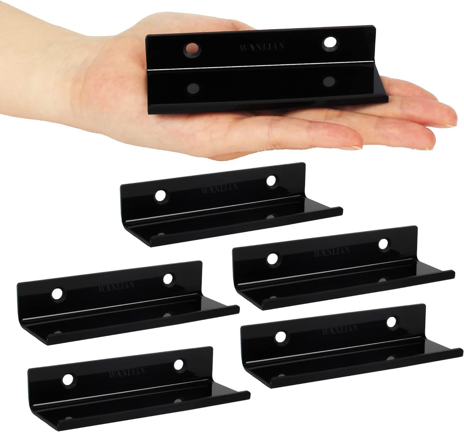 Black Vinyl Record Shelf Wall Mount 6 Pack vinyl holder wall Acrylic Album Record Holder Display  in office home