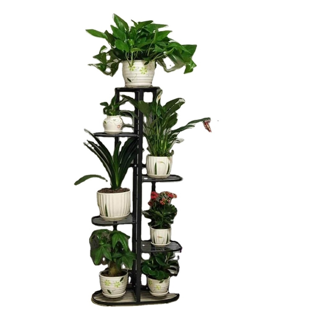 Metal 6 Tier 7 Potted Plant Stand Multiple Flower Pot Holder Shelves Planter Rack Storage