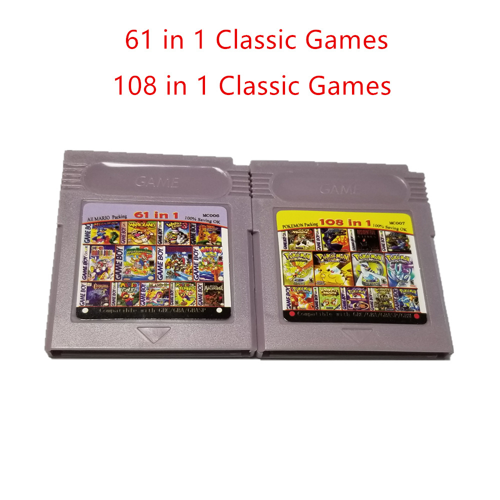 61/108 in 1 Game Cartridge 8/32bit Games Card for Nintend GBC for gb Series video game Console English Version