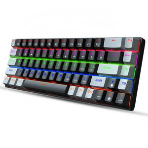 68 Keys V800 Gaming USB Wired Mechanical Keyboard LED Backlit Axis Gaming Mechanical Keyboard Optical Switches for Desktop ABS