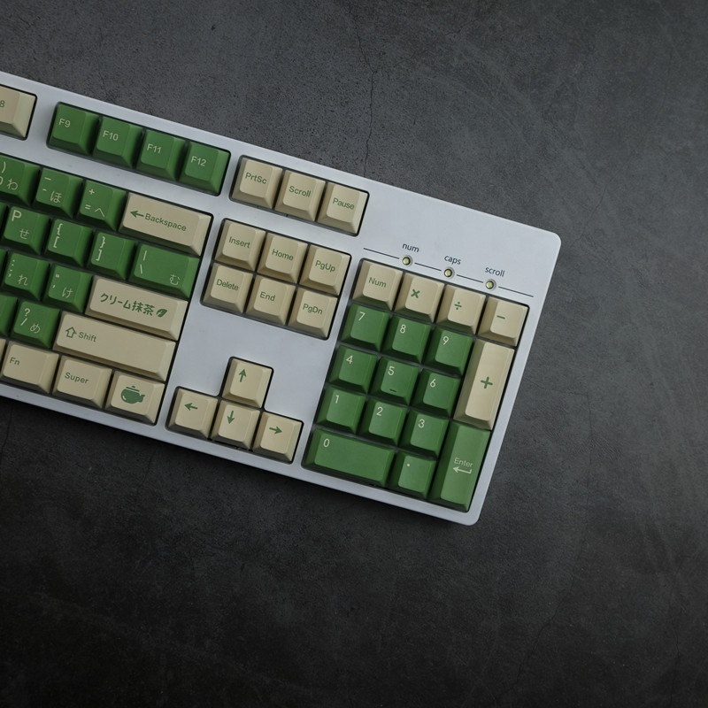 GMK Cream Matcha Keycaps PBT DYE- Sublimation 142 Keys Cherry Profile Mechanical Keyboard Keycap For MX Gateron Kailh Switch