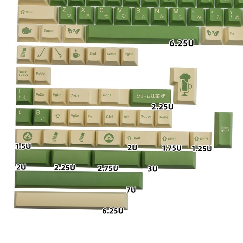 GMK Cream Matcha Keycaps PBT DYE- Sublimation 142 Keys Cherry Profile Mechanical Keyboard Keycap For MX Gateron Kailh Switch