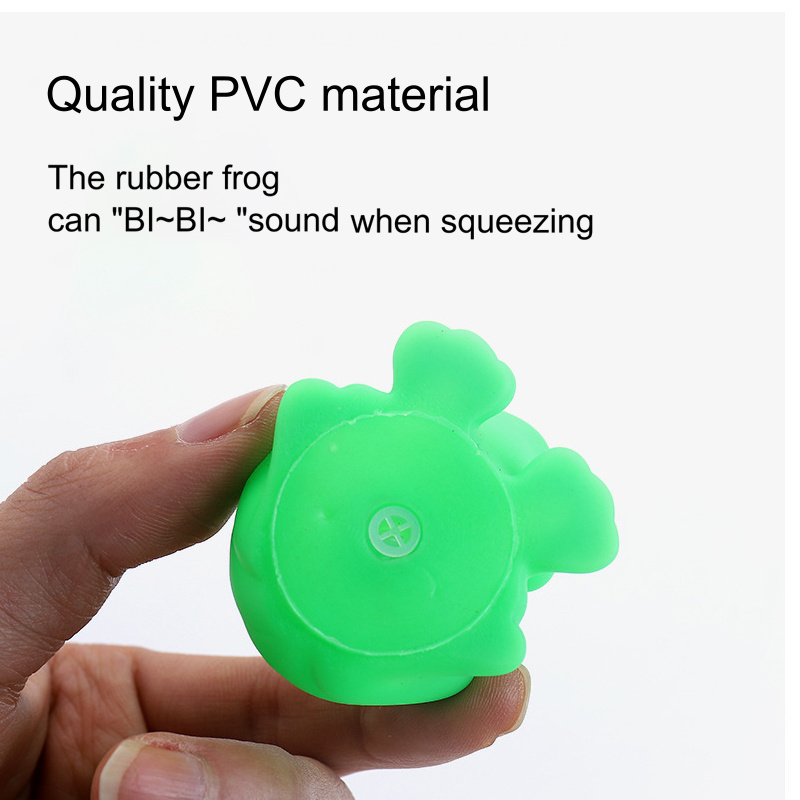 Wholesale 20pcs Non Toxic PVC Mini Animal Rubber Frogs Squeak Floating Bath Toy Set for Kids Bathtub Toys Party Decoration