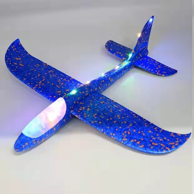 Kids Lighting Led Flying Airplane Launcher Toy 3 Pack Throwing Catapult Foam Glider Aircraft Plane Launch Gun Toy Wholesale