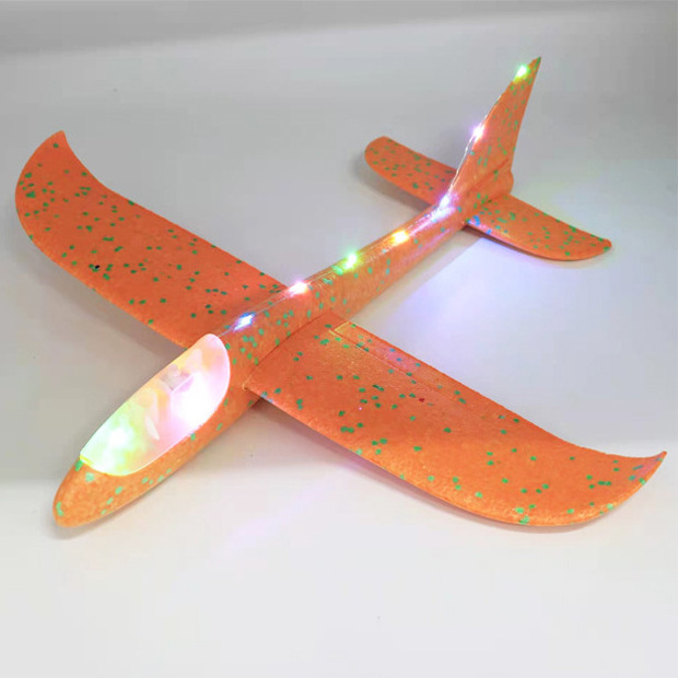 Kids Lighting Led Flying Airplane Launcher Toy 3 Pack Throwing Catapult Foam Glider Aircraft Plane Launch Gun Toy Wholesale