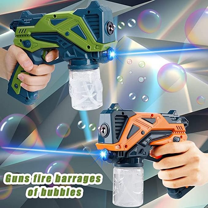 Bubble Guns with 2 Bottles Bubble Solution Refill Bubble Maker Blower for Kids