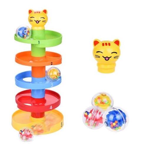 Cat Ball Drop Toys for Baby and Toddler, Learning Tower, Drop and Go Ramp  Baby Activity Center Educational