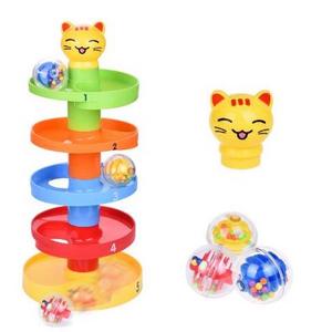 Cat Ball Drop Toys for Baby and Toddler, Learning Tower, Drop and Go Ramp  Baby Activity Center Educational