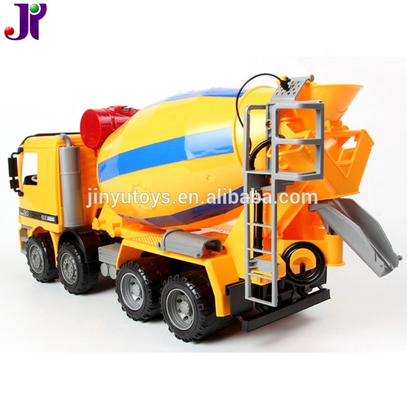 1:22 Plastic Friction concrete Mixer Truck Heavy Cement Construction Toy Vehicle