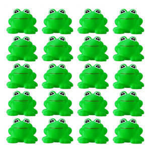 Wholesale 20pcs Non Toxic PVC Mini Animal Rubber Frogs Squeak Floating Bath Toy Set for Kids Bathtub Toys Party Decoration