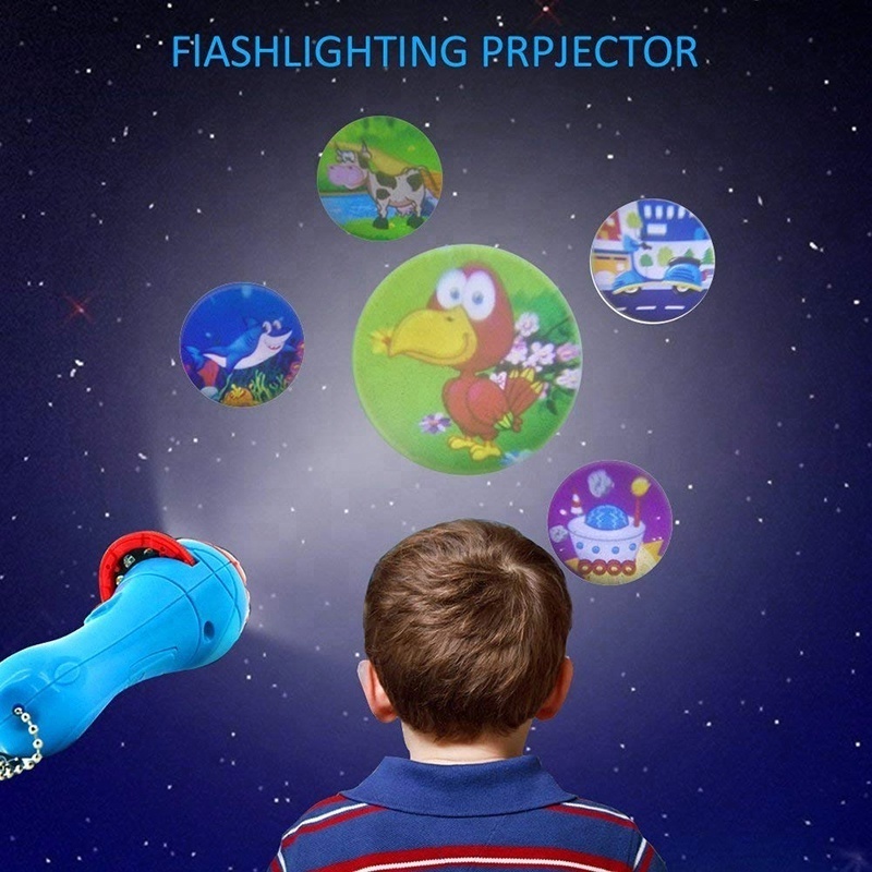 Educational Toy Portable Kids Electronic LED Projector Toy Flashlight Projector Torch for promotion