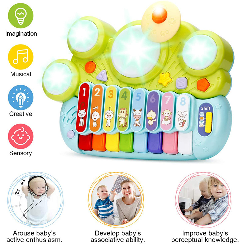 Kid Musical Instrument Toys Children Drum Set for Sensory Learning Education with xylophone piano