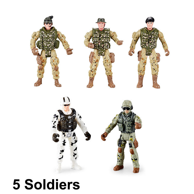 Kids Play Deluxe Military Base Playsets Plastic Soldiers Army Men Action Figure Airplane Boat Toy Set