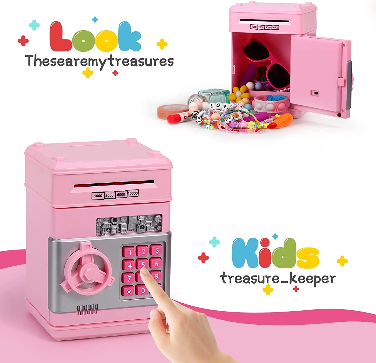 Children Safe Saving Box Electronic Mini Password Atm Machine Piggy Bank for Real Money for Kids