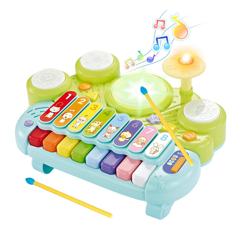 Kid Musical Instrument Toys Children Drum Set for Sensory Learning Education with xylophone piano