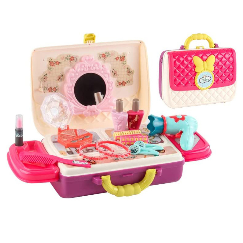 Kids Make Up Kit Fashion Little Girls Princess Dress Up Handbag Cosmetic Case Toys Beauty Set