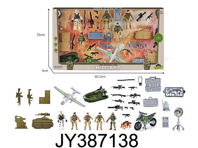 Kids Play Deluxe Military Base Playsets Plastic Soldiers Army Men Action Figure Airplane Boat Toy Set