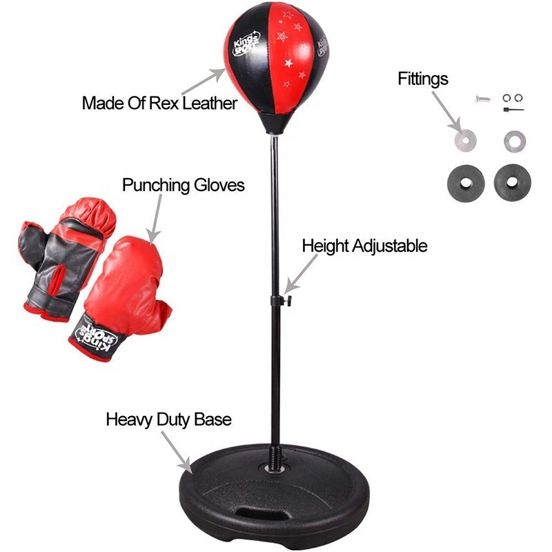 Adjustable Indoor Sport Boxing Set Punching ball Game Set Toy With Gloves for Kids