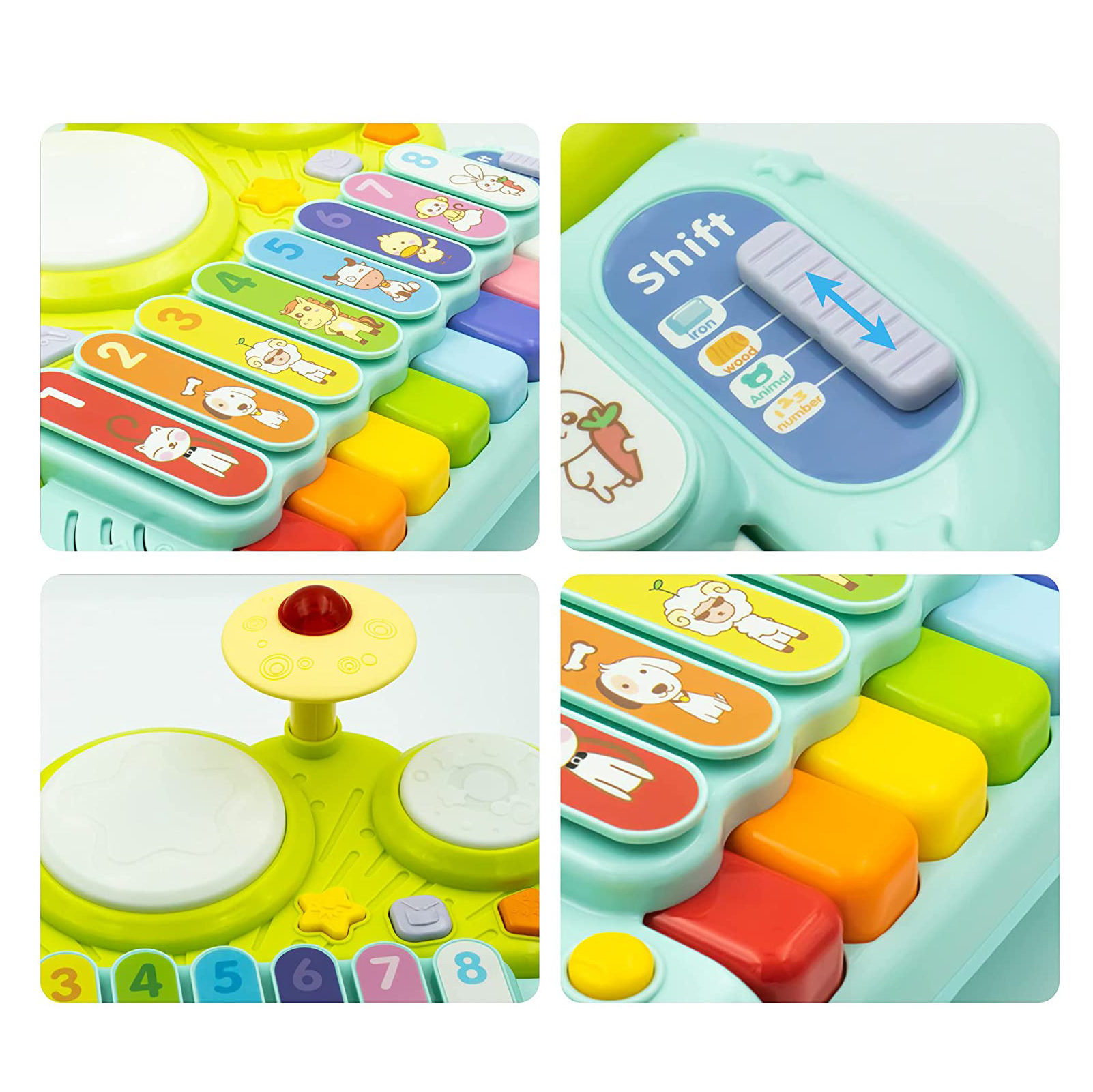 Kid Musical Instrument Toys Children Drum Set for Sensory Learning Education with xylophone piano