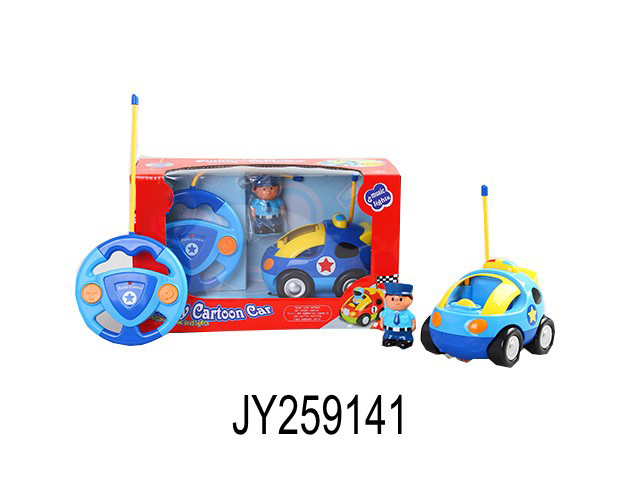 kids Cartoon R/C 2 channel Police Car and Race Car Radio Control Toys for Kids