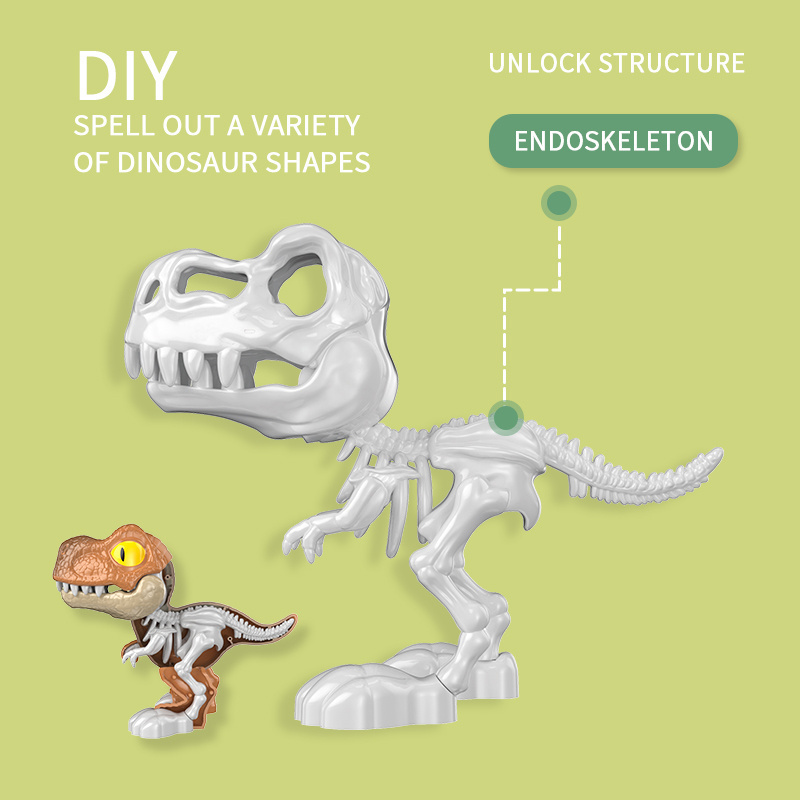 DIY Self-assembled 3D Dino Puzzle Figures Realistic Assembly Dinosaur Skeleton Take Apart Toy for Kids