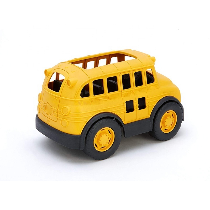 Phthalates Free Plastic Slide Yellow School Bus Toy for Kids Play