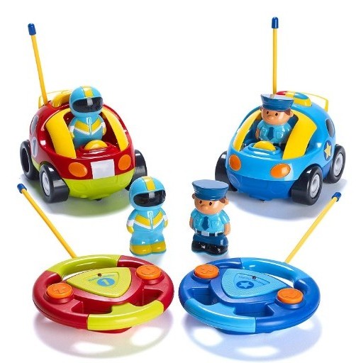 kids Cartoon R/C 2 channel Police Car and Race Car Radio Control Toys for Kids