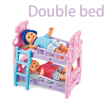 new design play house toys 12 inch cotton body cute doll double large bed set for children