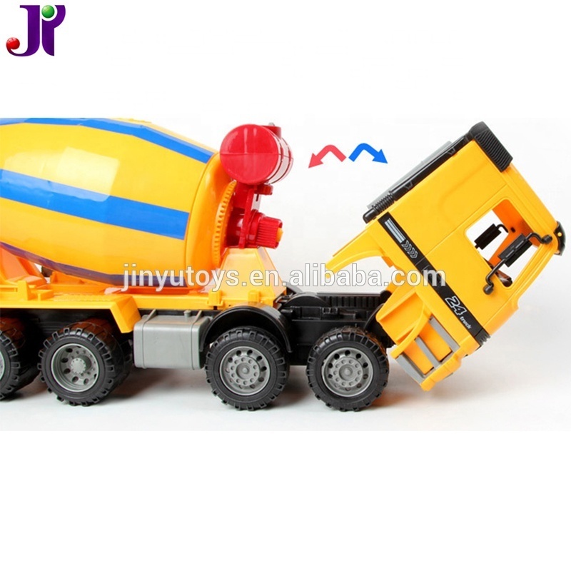 1:22 Plastic Friction concrete Mixer Truck Heavy Cement Construction Toy Vehicle