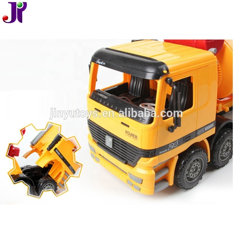 1:22 Plastic Friction concrete Mixer Truck Heavy Cement Construction Toy Vehicle