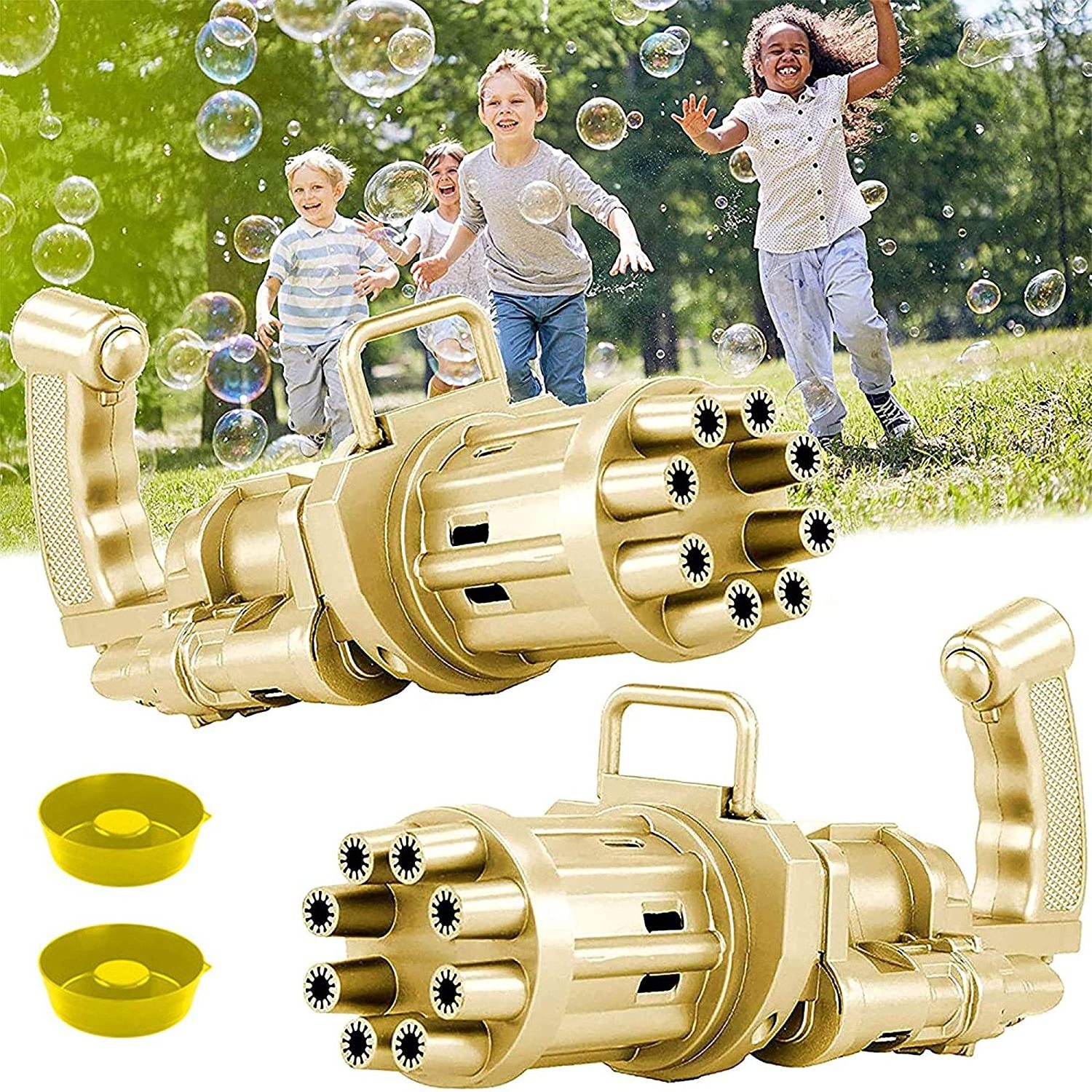 Automatic Bubble gun for Kids ,8-Hole Huge Amount Bubble Maker Gatling Style Bubble Machine Outdoor Toys