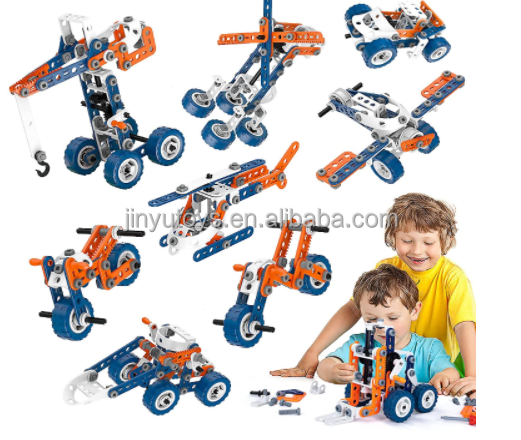 Kids Building Toys Erector Set with Box, Stem Toys for Boys and Girls Gift, Educational Construction building block Learning Toy