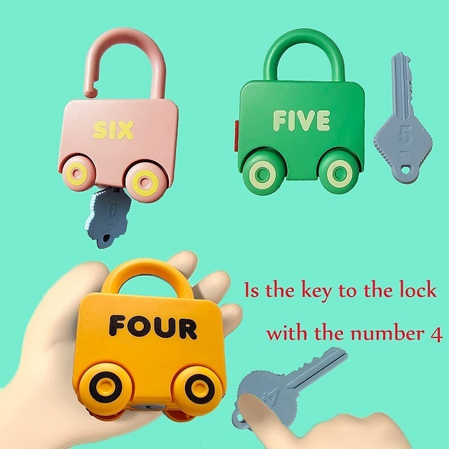 Inertia Toy Early Educational Baby Toy Inertial School Bus Ice Cream Truck Unlock Toy Car Learning Locks with Keys